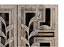 Étagère Mural Artisanale en Bois de Mango Massif 150 cm - Bibliothèque ou Vitrine avec Portes Ajourées à Motifs Sculptés Main et Fermeture Magnétique
